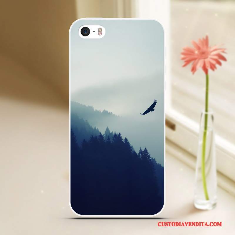 Custodia iPhone 5/5s Cartone Animato Anti-caduta Blu, Cover iPhone 5/5s Creativo Tutto Incluso Cool