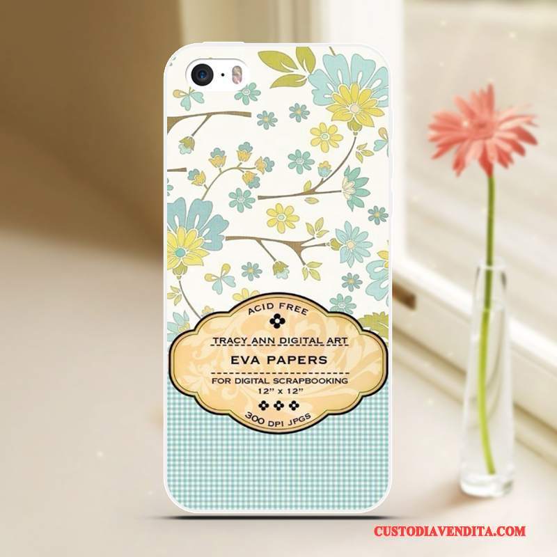 Custodia iPhone 5/5s Cartone Animato Anti-caduta Blu, Cover iPhone 5/5s Creativo Tutto Incluso Cool