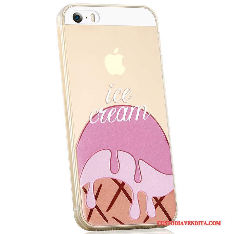 Custodia iPhone 5/5s Cartone Animato Morbido Anti-caduta, Cover iPhone 5/5s Silicone Bello Tendenza