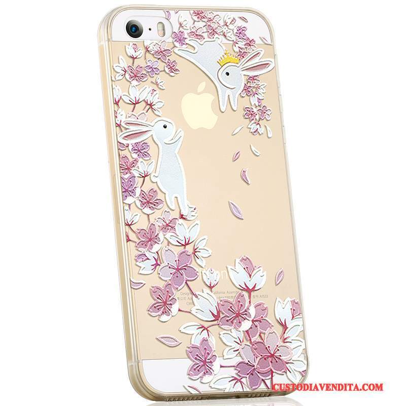 Custodia iPhone 5/5s Cartone Animato Morbido Anti-caduta, Cover iPhone 5/5s Silicone Bello Tendenza