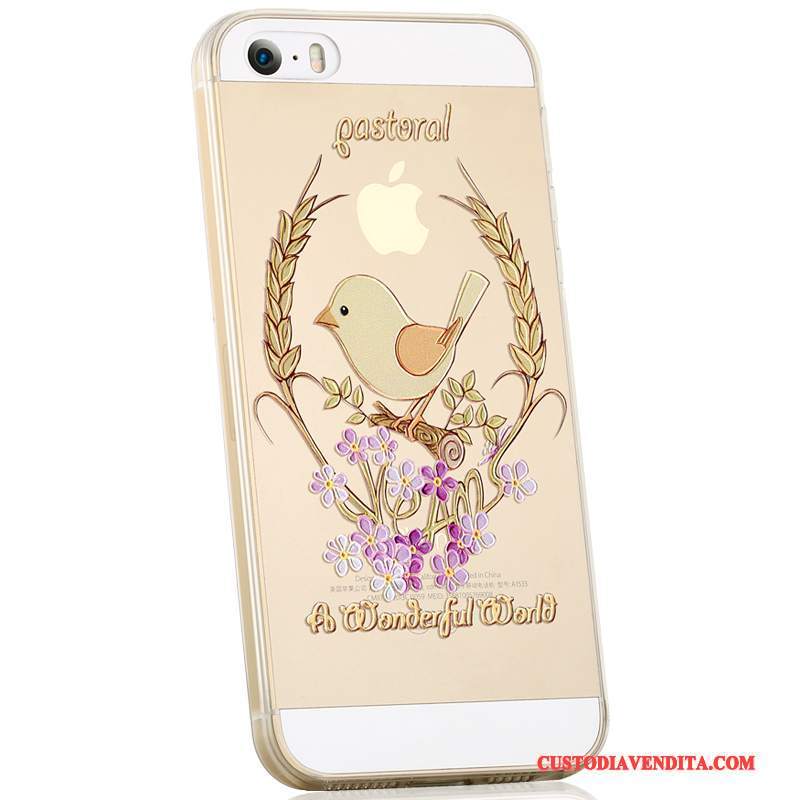 Custodia iPhone 5/5s Cartone Animato Morbido Anti-caduta, Cover iPhone 5/5s Silicone Bello Tendenza