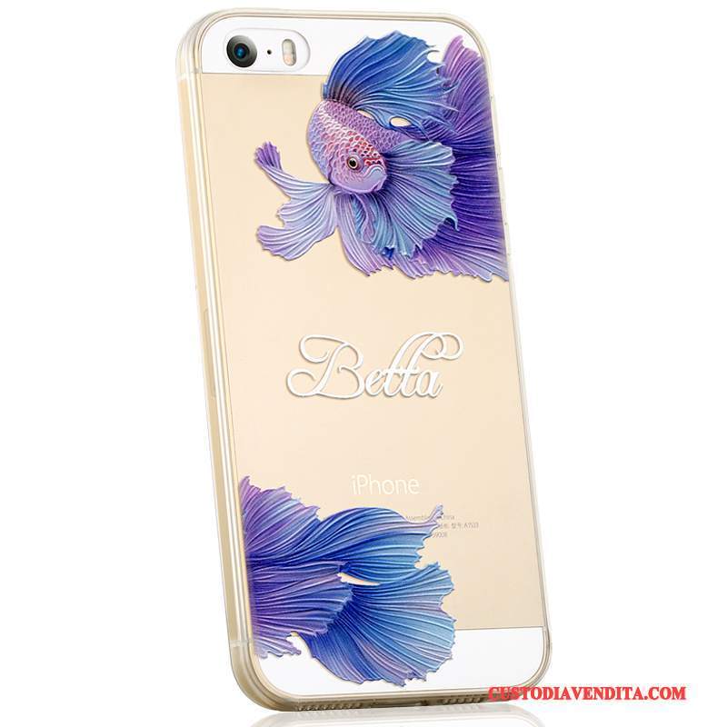 Custodia iPhone 5/5s Cartone Animato Morbido Anti-caduta, Cover iPhone 5/5s Silicone Bello Tendenza