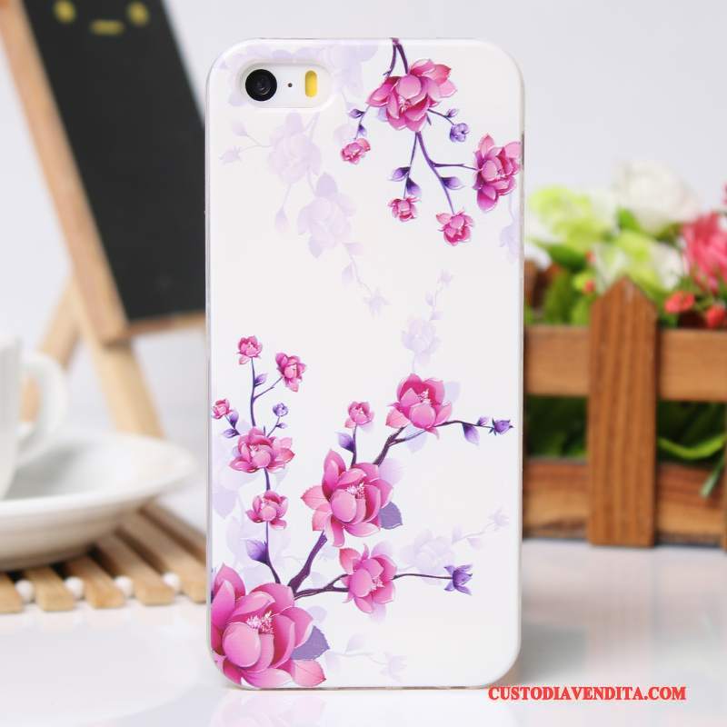 Custodia iPhone 5/5s Cartone Animato Nuovo Cool, Cover iPhone 5/5s Creativo Telefono Rosa