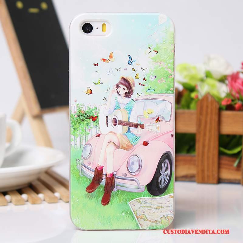 Custodia iPhone 5/5s Cartone Animato Nuovo Cool, Cover iPhone 5/5s Creativo Telefono Rosa