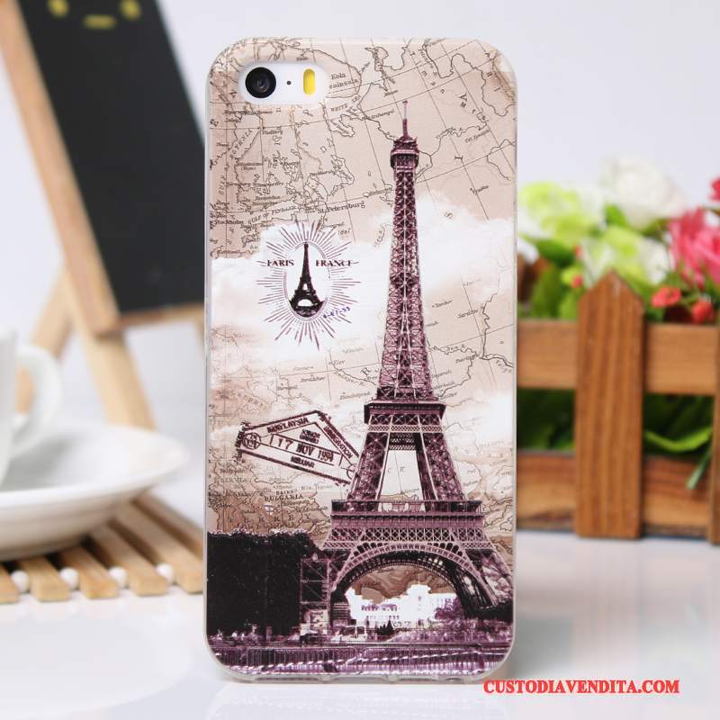 Custodia iPhone 5/5s Cartone Animato Nuovo Cool, Cover iPhone 5/5s Creativo Telefono Rosa