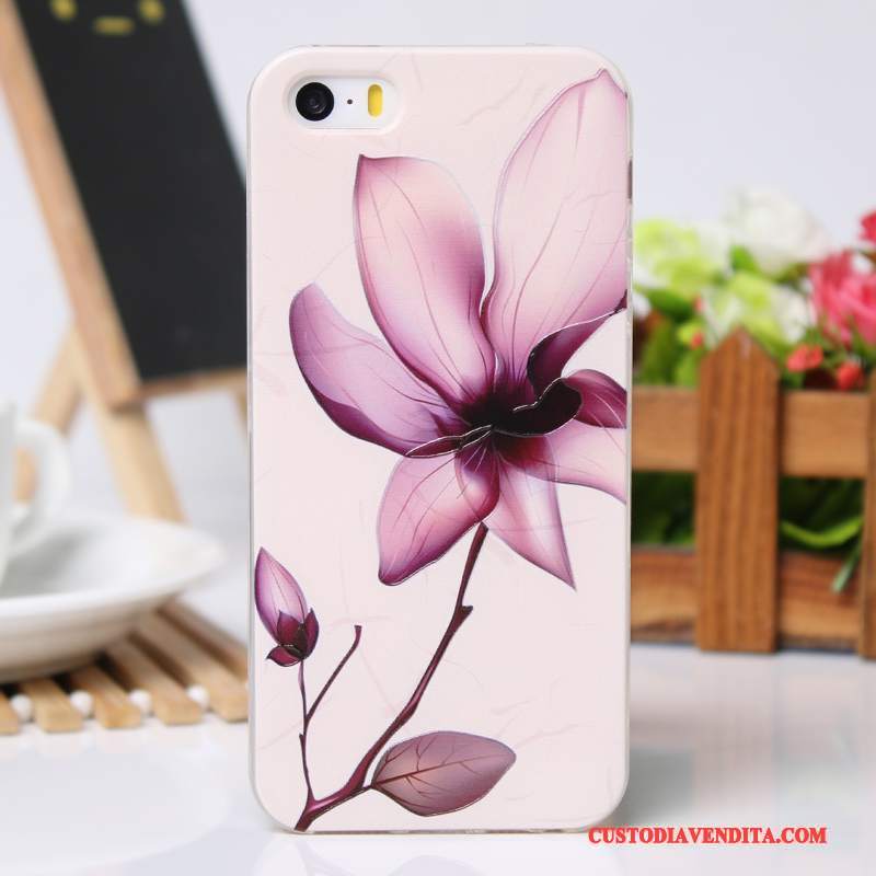 Custodia iPhone 5/5s Cartone Animato Nuovo Cool, Cover iPhone 5/5s Creativo Telefono Rosa