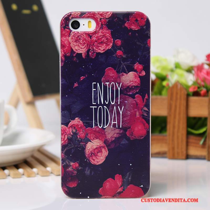 Custodia iPhone 5/5s Cartone Animato Nuovo Cool, Cover iPhone 5/5s Creativo Telefono Rosa