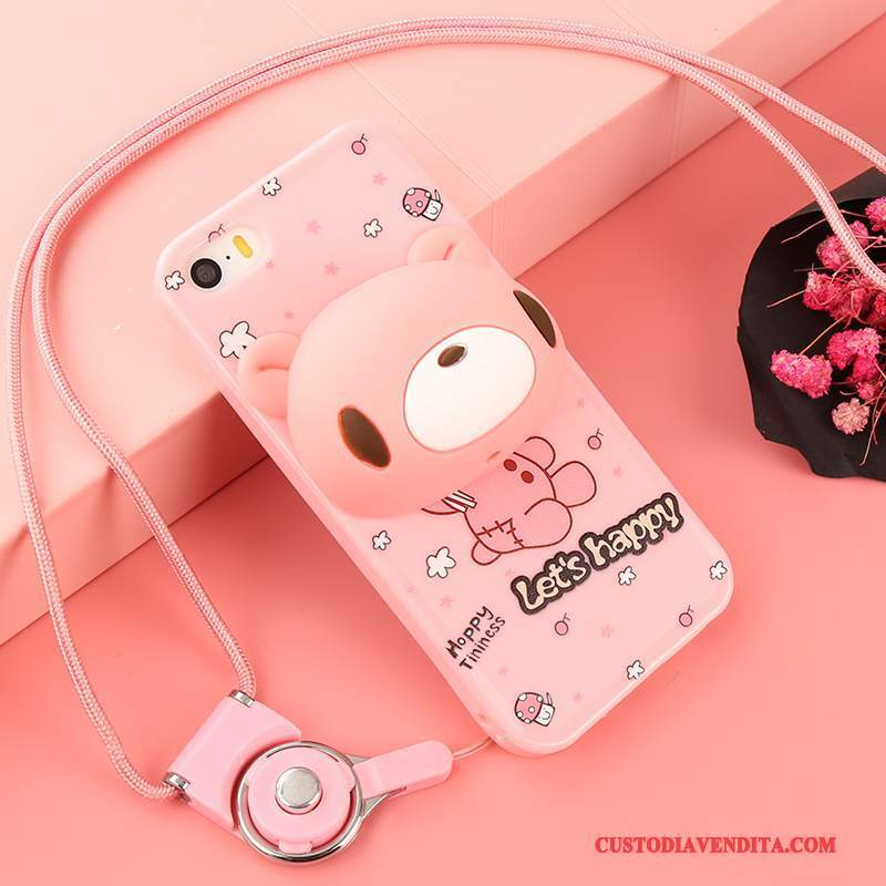 Custodia iPhone 5/5s Cartone Animato Telefono Bello, Cover iPhone 5/5s Silicone Morbido Ornamenti Appesi