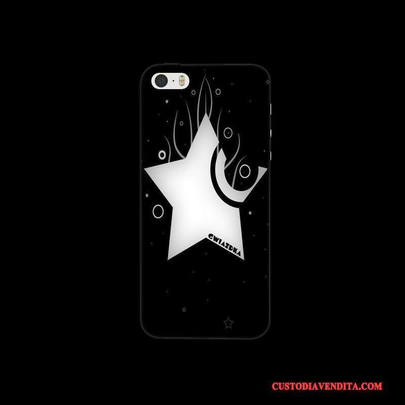 Custodia iPhone 5/5s Colore Difficile Nero, Cover iPhone 5/5s Protezione Telefono Macchiati