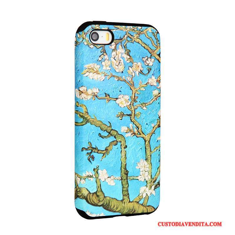 Custodia iPhone 5/5s Colore Tendenza Blu, Cover iPhone 5/5s Protezione Telefono Morbido