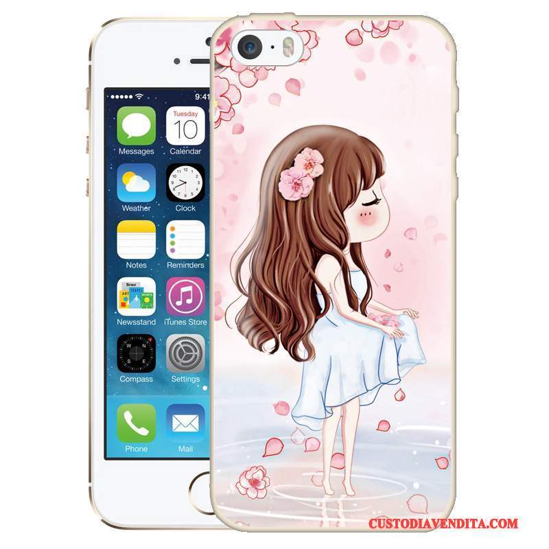 Custodia iPhone 5/5s Colore Verdetelefono, Cover iPhone 5/5s Goffratura