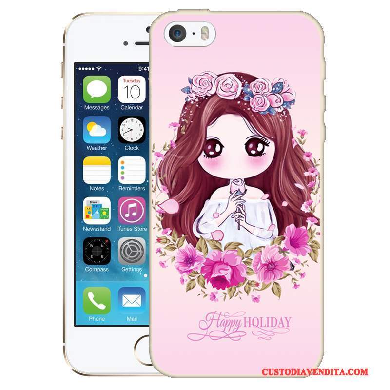 Custodia iPhone 5/5s Colore Verdetelefono, Cover iPhone 5/5s Goffratura