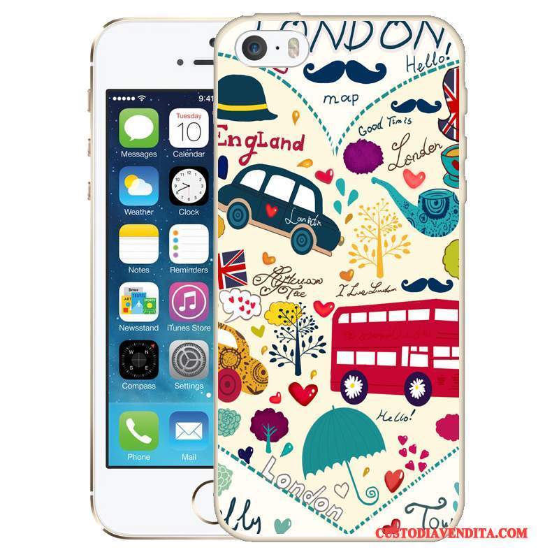 Custodia iPhone 5/5s Colore Verdetelefono, Cover iPhone 5/5s Goffratura