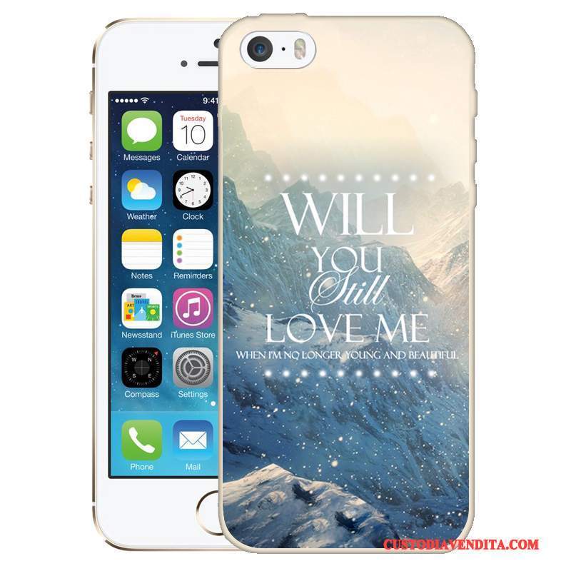 Custodia iPhone 5/5s Colore Verdetelefono, Cover iPhone 5/5s Goffratura