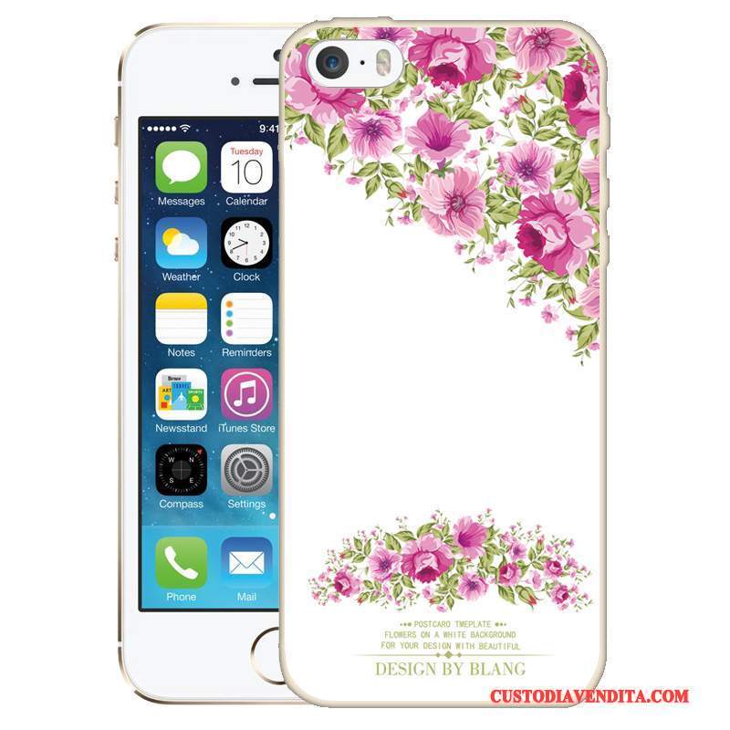 Custodia iPhone 5/5s Colore Verdetelefono, Cover iPhone 5/5s Goffratura