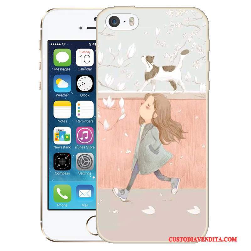 Custodia iPhone 5/5s Colore Verdetelefono, Cover iPhone 5/5s Goffratura