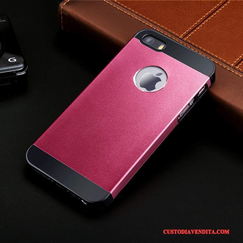 Custodia iPhone 5/5s Coperchio Posteriore Rosa, Cover iPhone 5/5s Telefono Metallo