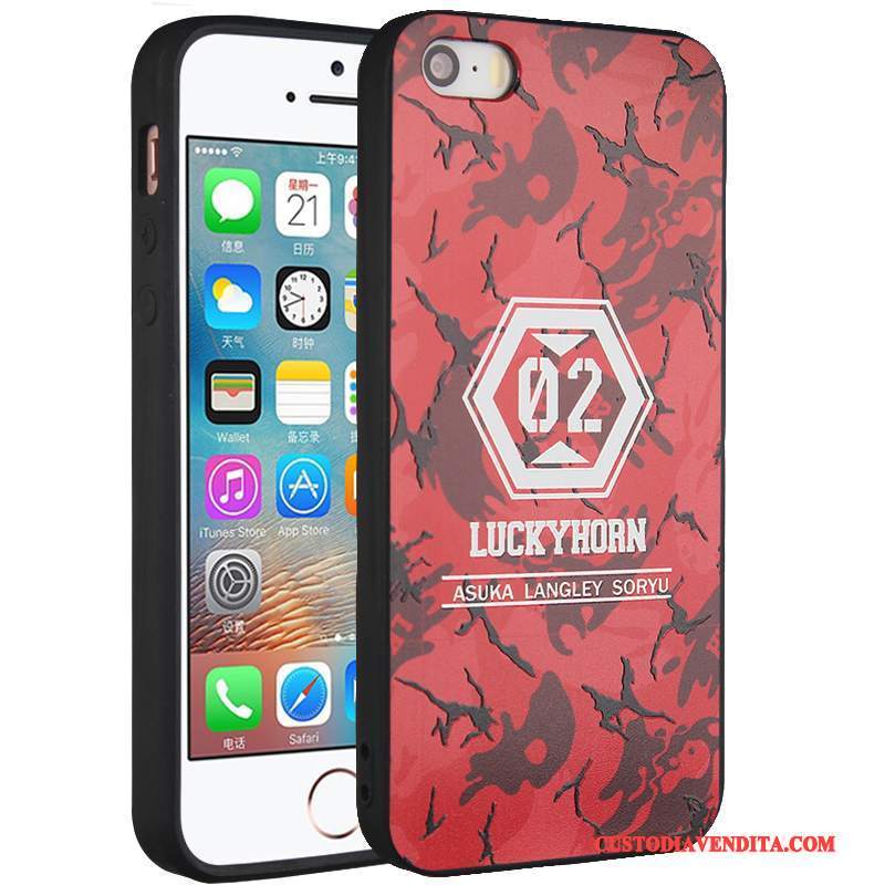 Custodia iPhone 5/5s Creativo Giallo Morbido, Cover iPhone 5/5s Protezione Ornamenti Appesi Anti-caduta