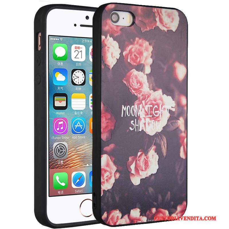 Custodia iPhone 5/5s Creativo Giallo Morbido, Cover iPhone 5/5s Protezione Ornamenti Appesi Anti-caduta