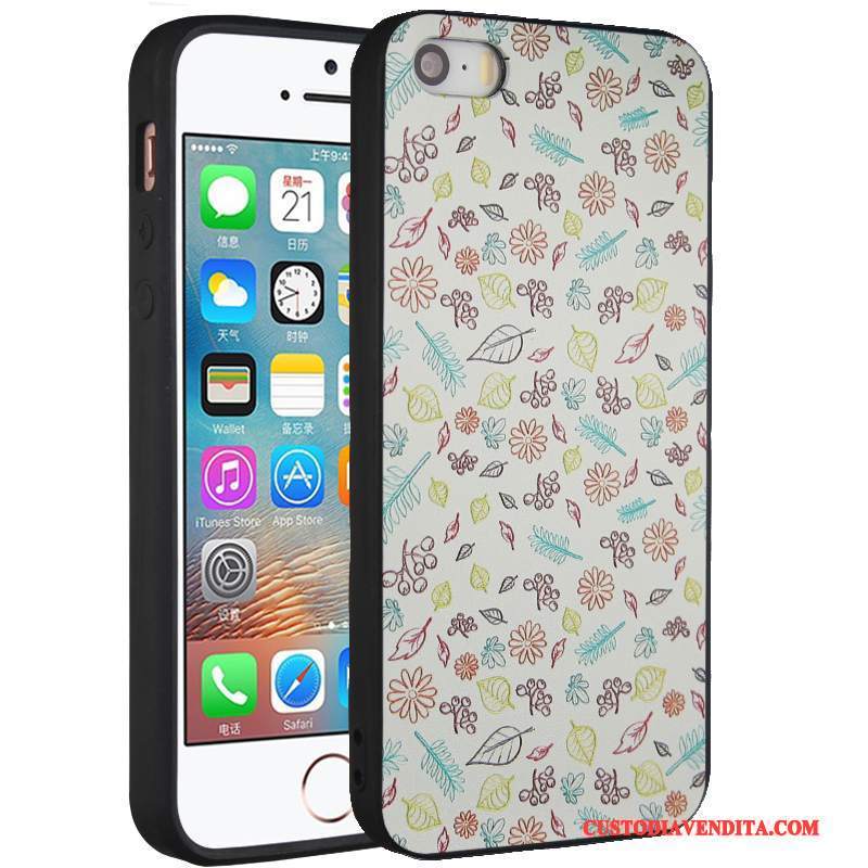 Custodia iPhone 5/5s Creativo Giallo Morbido, Cover iPhone 5/5s Protezione Ornamenti Appesi Anti-caduta