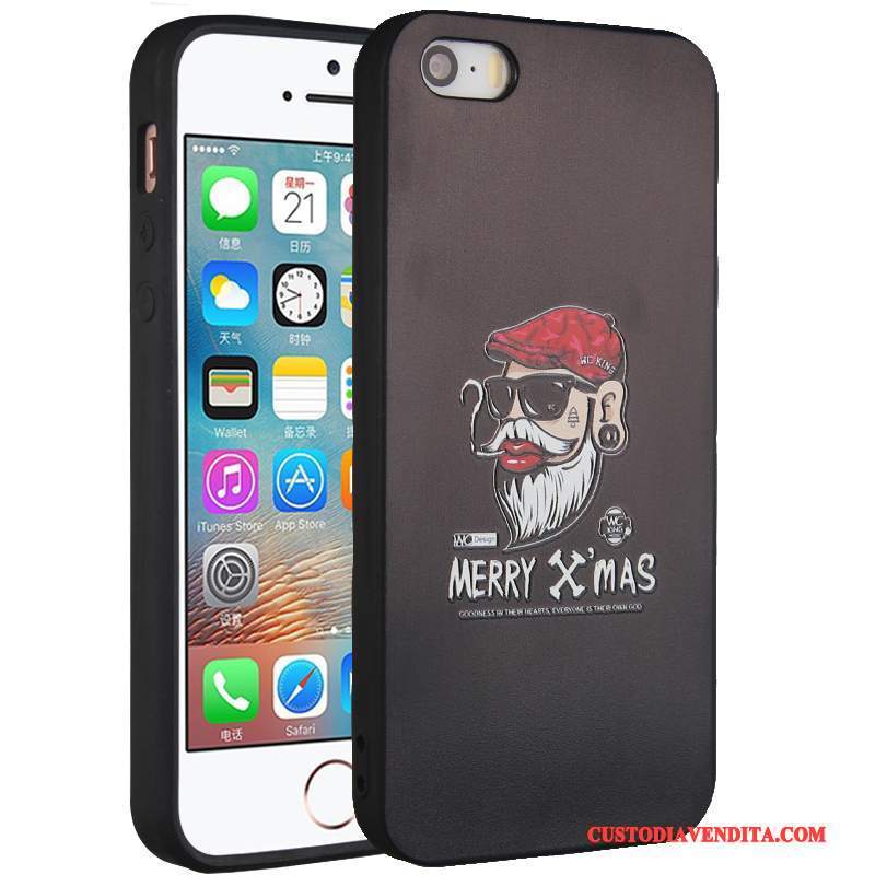 Custodia iPhone 5/5s Creativo Giallo Morbido, Cover iPhone 5/5s Protezione Ornamenti Appesi Anti-caduta