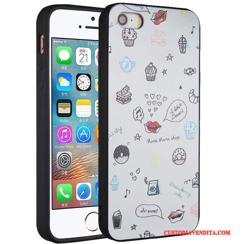 Custodia iPhone 5/5s Creativo Giallo Morbido, Cover iPhone 5/5s Protezione Ornamenti Appesi Anti-caduta