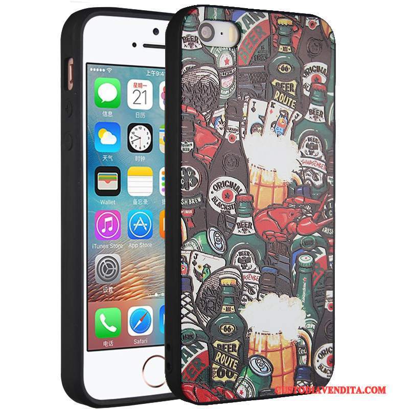 Custodia iPhone 5/5s Creativo Giallo Morbido, Cover iPhone 5/5s Protezione Ornamenti Appesi Anti-caduta