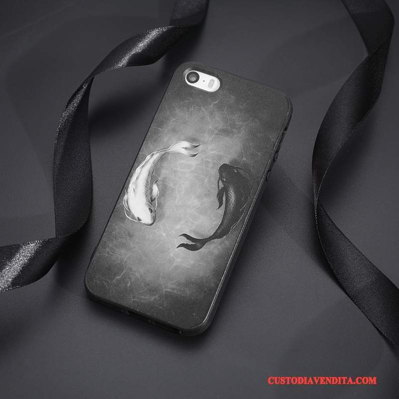 Custodia iPhone 5/5s Creativo Nero Difficile, Cover iPhone 5/5s Di Personalitàtelefono