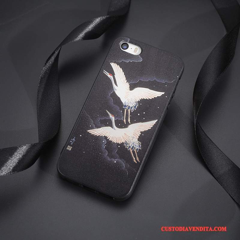 Custodia iPhone 5/5s Creativo Nero Difficile, Cover iPhone 5/5s Di Personalitàtelefono