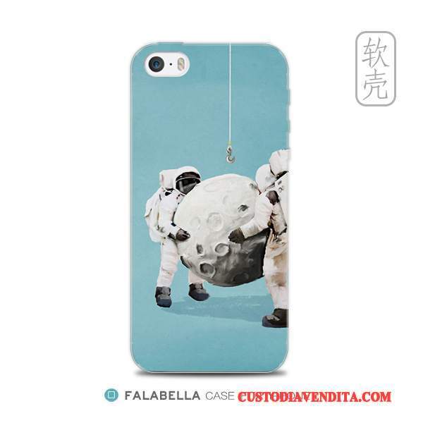 Custodia iPhone 5/5s Creativo Telefono Morbido, Cover iPhone 5/5s Silicone Accessori Blu