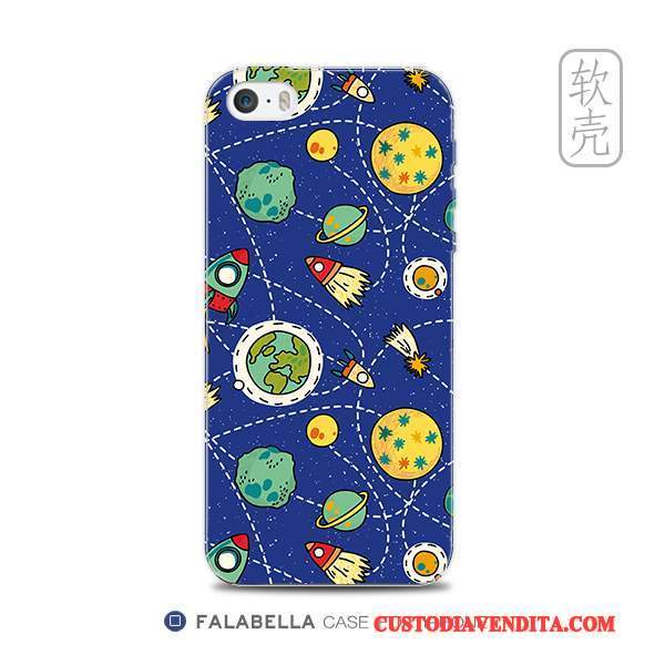 Custodia iPhone 5/5s Creativo Telefono Morbido, Cover iPhone 5/5s Silicone Accessori Blu