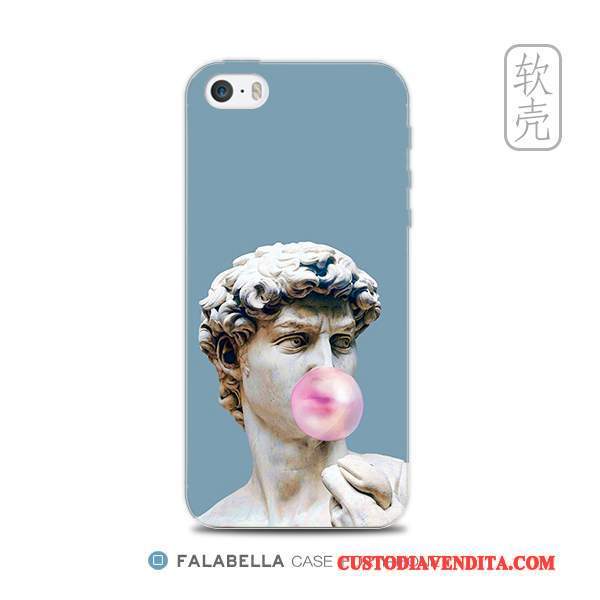 Custodia iPhone 5/5s Creativo Telefono Morbido, Cover iPhone 5/5s Silicone Accessori Blu