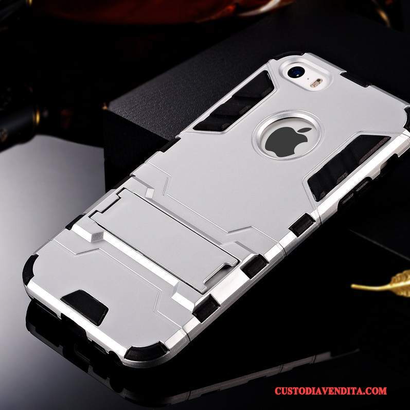 Custodia iPhone 5/5s Creativo Tendenza Argento, Cover iPhone 5/5s Telefono Semplici