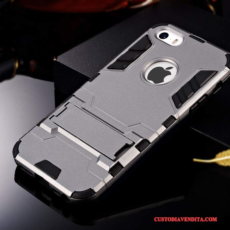 Custodia iPhone 5/5s Creativo Tendenza Argento, Cover iPhone 5/5s Telefono Semplici