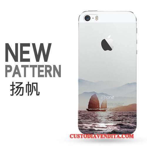 Custodia iPhone 5/5s Creativo Trasparente Tendenza, Cover iPhone 5/5s Protezione Telaiotelefono