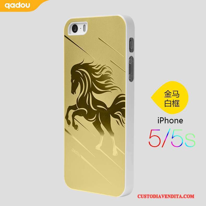 Custodia iPhone 5/5s Oro Metallo, Cover iPhone 5/5s Argentotelefono