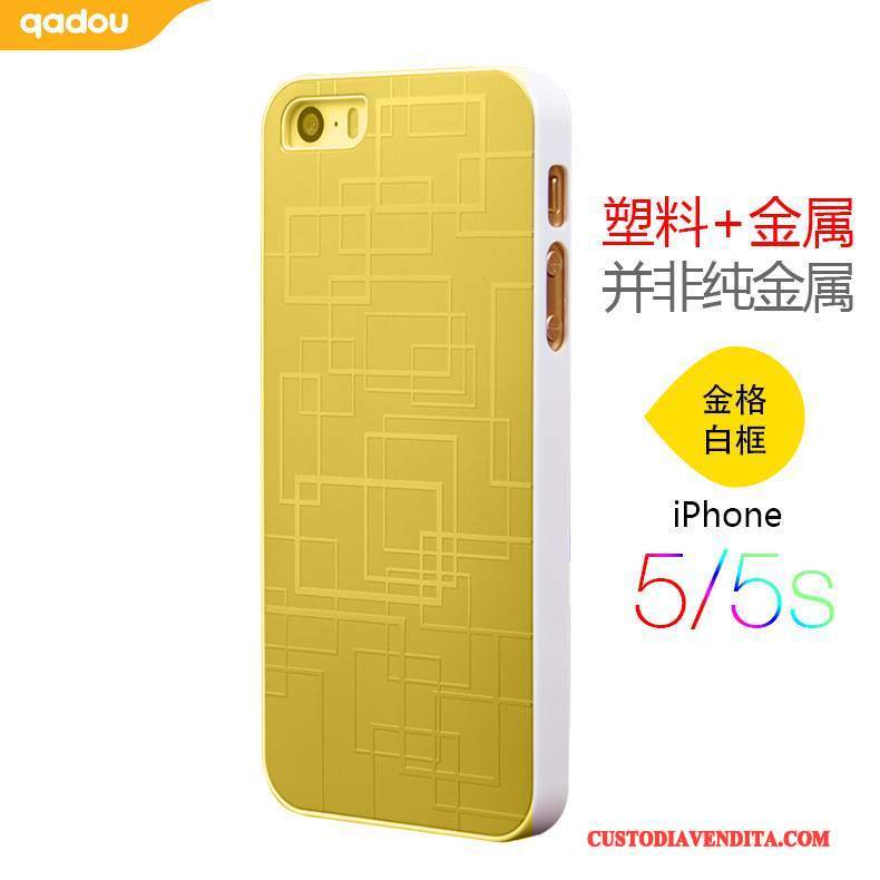 Custodia iPhone 5/5s Oro Metallo, Cover iPhone 5/5s Argentotelefono