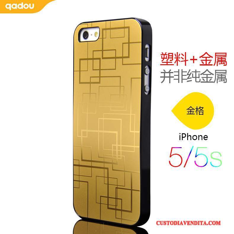 Custodia iPhone 5/5s Oro Metallo, Cover iPhone 5/5s Argentotelefono