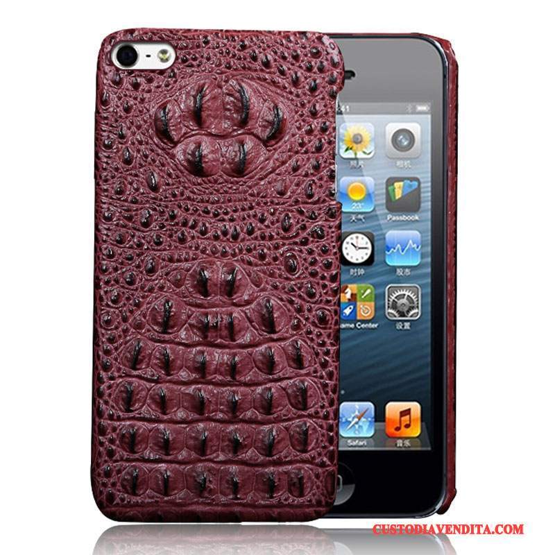 Custodia iPhone 5/5s Pelle Anti-caduta Rosso, Cover iPhone 5/5s Protezione Di Personalità Sottile