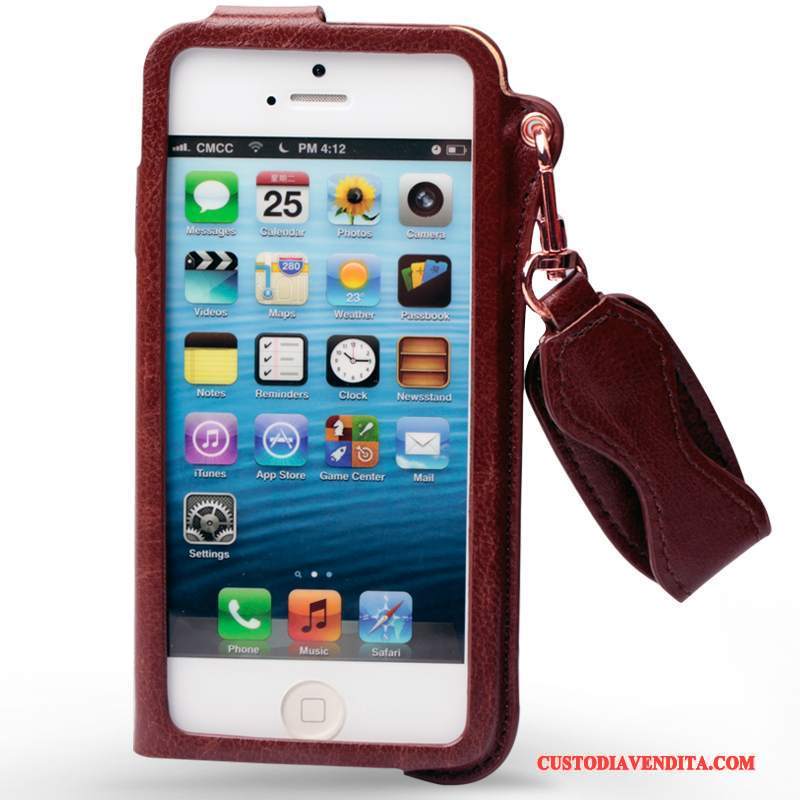 Custodia iPhone 5/5s Pelle Rosa Sottile, Cover iPhone 5/5s Protezione