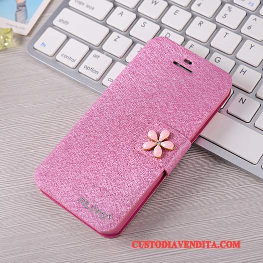 Custodia iPhone 5/5s Pelle Rossotelefono, Cover iPhone 5/5s Folio Anti-caduta