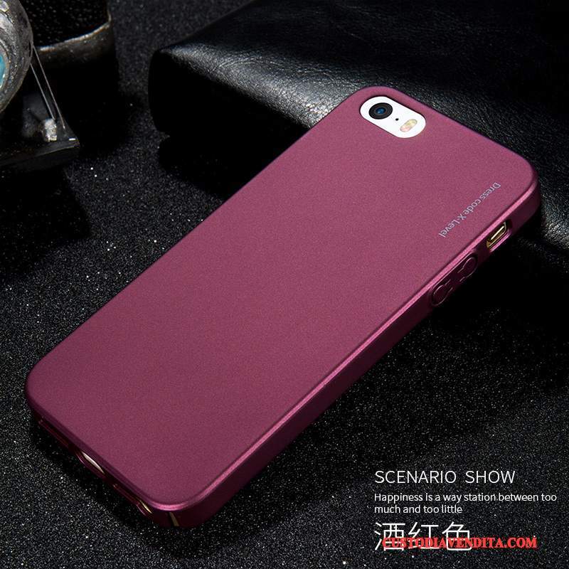 Custodia iPhone 5/5s Protezione Anti-caduta Rosso, Cover iPhone 5/5s Tutto Incluso Porpora