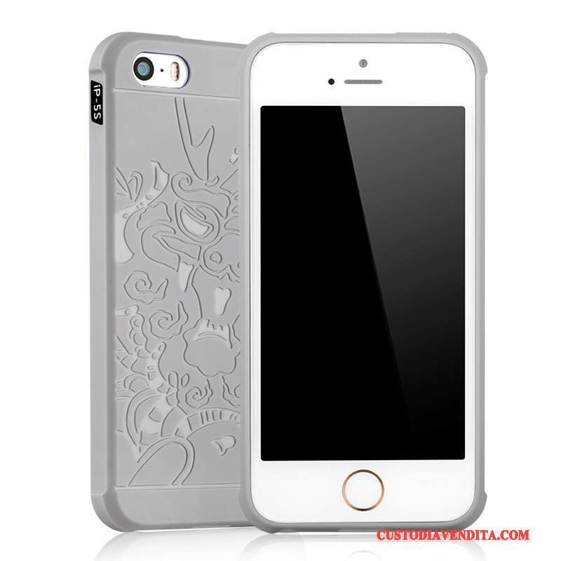 Custodia iPhone 5/5s Protezione Chiaro Grigio, Cover iPhone 5/5s Macchiatitelefono