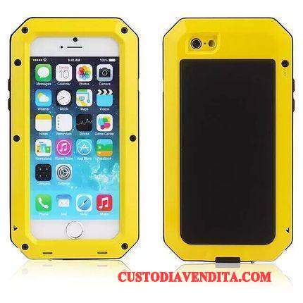 Custodia iPhone 5/5s Protezione Telefono Armatura, Cover iPhone 5/5s Giallo Tre Difese