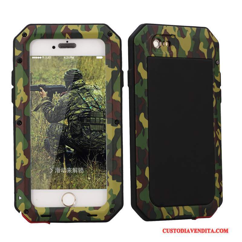 Custodia iPhone 5/5s Protezione Telefono Armatura, Cover iPhone 5/5s Giallo Tre Difese