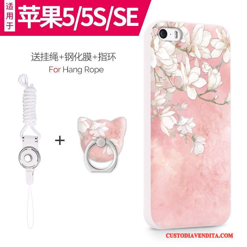 Custodia iPhone 5/5s Silicone Anti-caduta Chiaro, Cover iPhone 5/5s Telefono Sottili