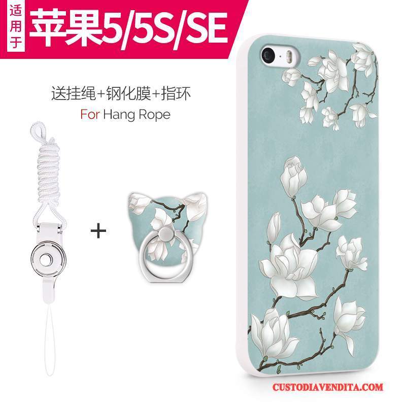 Custodia iPhone 5/5s Silicone Anti-caduta Chiaro, Cover iPhone 5/5s Telefono Sottili