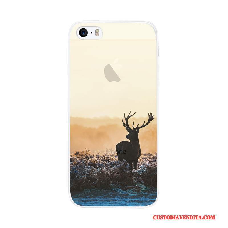 Custodia iPhone 5/5s Silicone Arte Semplici, Cover iPhone 5/5s Blu Chiaro Macchiati