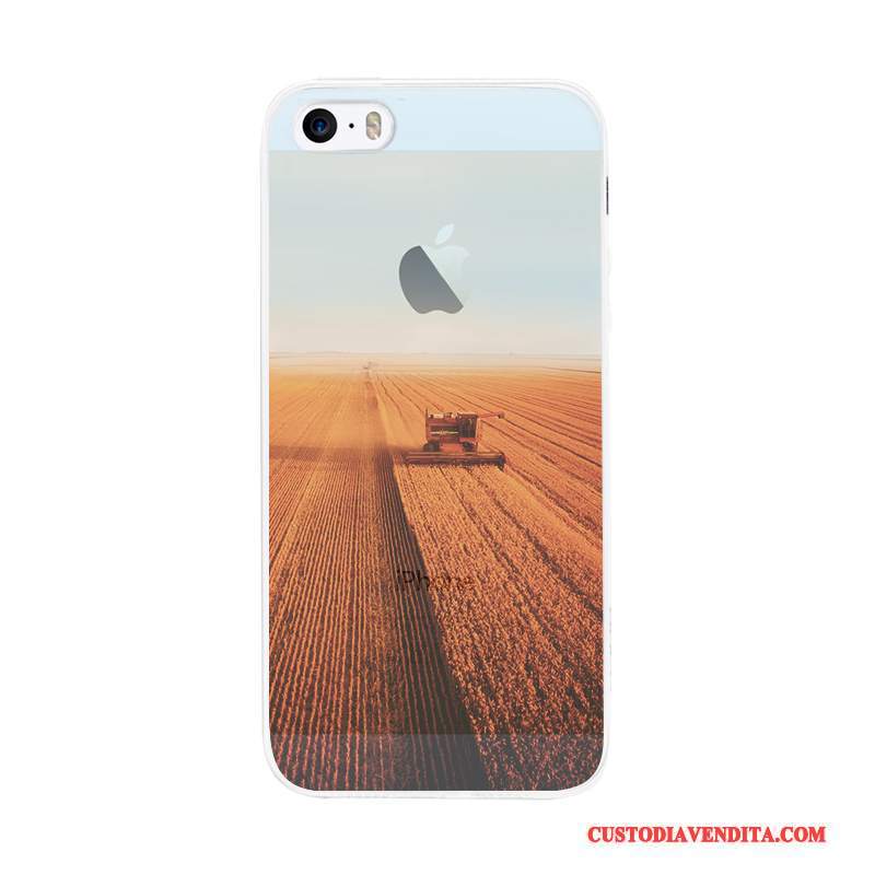 Custodia iPhone 5/5s Silicone Arte Semplici, Cover iPhone 5/5s Blu Chiaro Macchiati