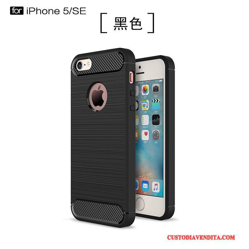 Custodia iPhone 5/5s Silicone Macchiati Tendenza, Cover iPhone 5/5s Protezione Morbido Nero